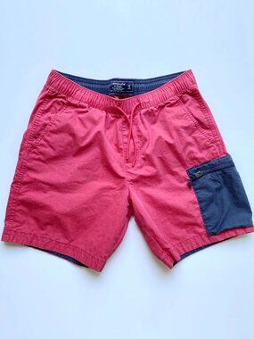 Abercrombie & Fitch Red Navy Cotton Nylon Cargo Shorts Mens S